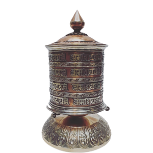 New Arrival Medium Size Metal <b>Table</b> Prayer <b>Wheels</b> with Carved Engraving Design Buddhism Theme <b>for</b> Chinese New Year - Product Image 4