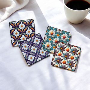 Sous-verres en MDF imprimés, finition lisse, revêtement émaillé, résistants à la chaleur, protection de table pour la maison, la cuisine, la salle à manger, le café, promotionnels - Product Image 3