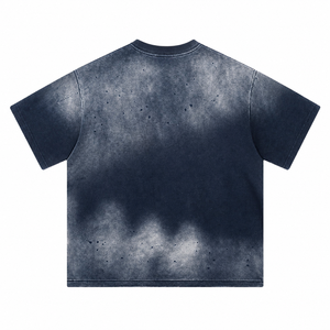 เสื้อยืดผู้ชายไซส์ใหญ่ ลายมัดย้อม ผ้าฝ้าย แขนสั้น คอกลม ลำลอง ลายเรียบ ถักทอ คอกลม ความยาวปกติ - Product Image 4