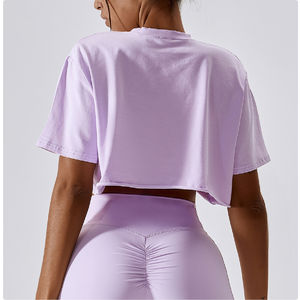 Camiseta Casual de Verano para Mujer, 100% Algodón, con Estampado Puff, Corte Regular, Manga Regular, Transpirable, Ecológica, Marca Personalizada OEM - Product Image 2