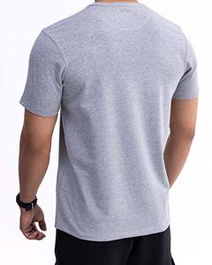 Camiseta de Hombre de Moda, Venta en Línea, Precio al por Mayor, Corte Holgado, Color Gris Sólido, Camiseta de Verano de Algodón Heather - Product Image 2