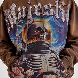 Fabricante OEM de Sudaderas Personalizadas con Pedrería, Sudadera Urbana con Detalles de Cristales para Colecciones de Ropa - Product Image 2