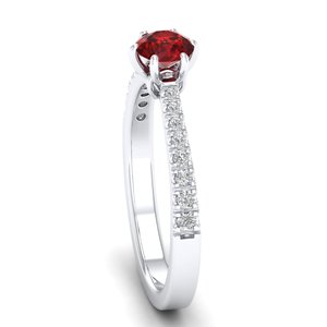 REYES High Quality <b>925</b> Sterling <b>Silver</b> GRA Certified Moissanite Wedding <b>Rings</b> Round Cut 0.5 Carat Garnet Gemstone Fine Jewelry - Product Image 3
