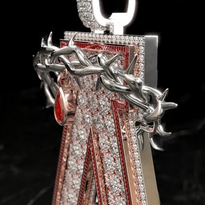 จี้เพชรคู่แบบกำหนดเองทรงกลมเจียระไนวิบวับ VVS มอยส์ซาไนต์ เงินสเตอร์ลิง สำหรับเครื่องประดับโมเสกหรูหราที่ได้รับการรับรอง - Product Image 3