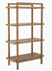 Étagère rectangulaire en bois minimaliste à 4 niveaux pour le rangement et l'affichage dans le salon, design moderne durable, meubles d'intérieur Madera Finekraft - Product Image 5