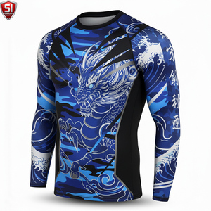 Unisex <b>Long</b> <b>Sleeve</b> Rash Guard <b>Compression</b> <b>Shirt</b> Printed Quick Dry Spandex/Polyester Sports Bodysuit Lightweight Activewear - Product Image 6