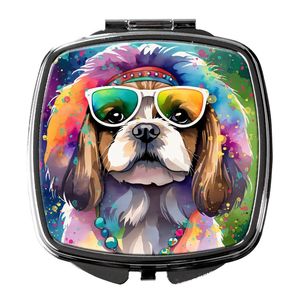 Shih Tzu Hippie Dawg Compact Pliant Miroir De Maquillage Portable Décoratif Voyage Cadeau pour Femmes et Filles - Product Image 1