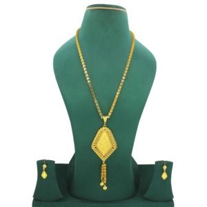 Parures de bijoux arabes tendance en laiton plaqué or avec boucles d'oreilles, collection parfaite pour le Ramadan, bijoux de mariée de Dubaï - Product Image 3