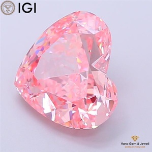 Diamant de laboratoire CVD de couleur rose vif fantaisie, clarté VVS2, 3,01 carats, certifié IGI, forme cœur, pour la création de bijoux personnalisés - Product Image 3
