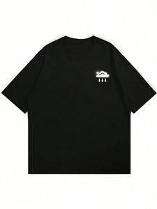 Men's casual <b>cloud</b> print crew <b>neck</b> short-sleeved T-shirt, summer factory direct, customization available.F10 - Product Image 5