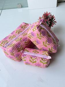 Bolsas de Aseo Bohemias, Set de Bolsas de Cosméticos con Cierre de Cremallera y Patrón de Dibujos Animados, Organizador de Maquillaje Portátil, Estilo Encantador, Tamaño Pequeño - Product Image 3