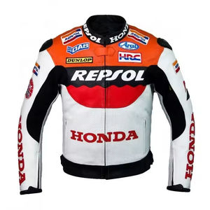 Blouson de moto Ducati en cuir, coupe-vent, imprimé par transfert thermique, manches longues, 220g, unisexe, logo avant, collection printemps - Product Image 5
