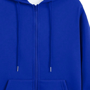 Sweat-shirt à capuche zippé bleu roi pour homme, décontracté, à manches longues, avec cordon de serrage, poches kangourou, poignets et ourlet côtelés, pour le quotidien - Product Image 4