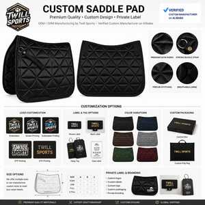 Custom Quilted Horse Saddle Pad Black Breathable Woven Customize Material Digital Printed Solid Pattern Unisex 140g - Product Image 4