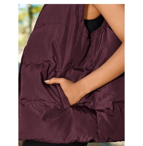 Nouvelle veste oversize pour femmes, automne-hiver, en peluche, chaude, veste unie avec poche, fermeture éclair, sans manches - Product Image 4
