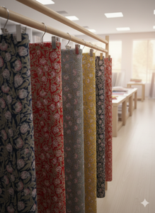 Tissu popeline peignée léger, respirant, biologique, écologique, imprimé floral, vêtements pour garçons et filles - Product Image 3