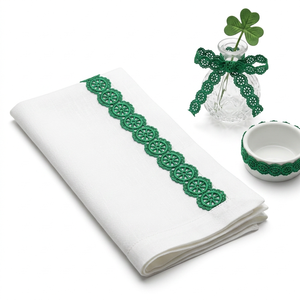 Dentelle Guipure Florale Traditionnelle de Luxe Verte 10mm, Écologique, Personnalisable, OEM Disponible, Emballage de 20 Mètres, Nœuds pour Cheveux Enfants - Product Image 4