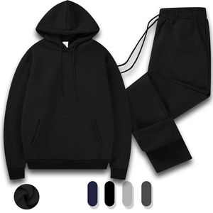 Ensemble de survêtement de sport pour homme en molleton de coton, avec sweat à capuche et pantalon de jogging - Product Image 2