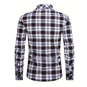 Veste de moto en jersey de course pour homme, chemise en flanelle à carreaux classique, logo personnalisé, tissu respirant et doux, tenue décontractée, vente en gros - Product Image 3