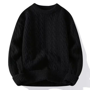 OEM <b>Men</b> Knitted Sweater O-Neck Pullover Solid Color Long Sleeve Loose Fit Spring Sweater Manufacturer - Product Image 4