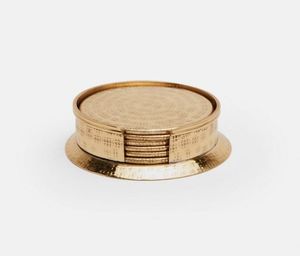 Durable Metal Drink Coaster Set With Modern Design <b>Table</b> <b>Protection</b> Beverage Coasters For Kitchen And Office - Product Image 5