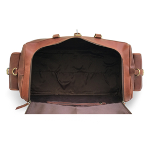 Bolsa de Viaje Grande de Cuero Genuino Vintage de Lujo para Hombre y Mujer, Resistente al Agua, Diseño Plegable, Poliéster - Product Image 5