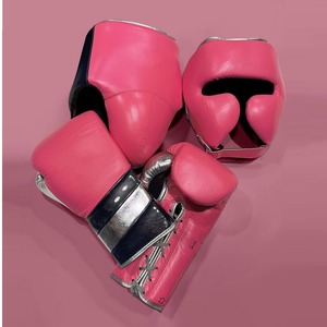 Customized Boxing Sparring Set With Real Cowhide Leather Lace Up Boxing Gloves, Foul Protector & <b>Head</b> Gear MMA Boxing kit - Product Image 6