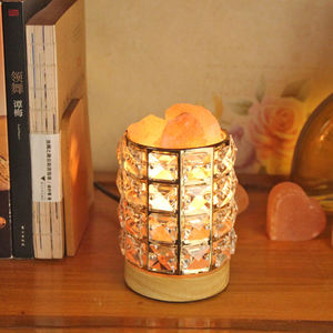 Himalayan Pink Salt Lamp with <b>Dimmer</b> Switch Wood Base Love Nautical Style Bedside Table Decorative Lighting Real Touch China - Product Image 2
