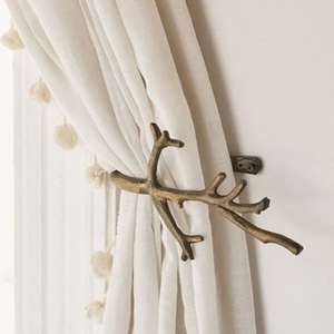 Attache de rideau en forme de branches, attache de rideau en métal, attache de rideau de luxe, support de rideau de fenêtre, pour la maison et l'hôtel, en laiton et aluminium - Product Image 1