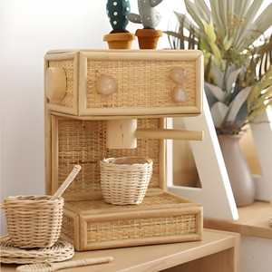 Juguetes de cafetera de ratán en miniatura, juguete de cafetería para barista, máquina de espresso de juguete, juegos de rol para niños - Product Image 6
