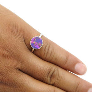 Trendy Fashion <b>Finger</b> <b>Ring</b> Oxidized With Bezel Set Round Cut Purple Copper Turquoise Gemstone 925 Sterling Silver Bohemian <b>Ring</b> - Product Image 5