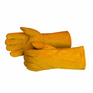 Guantes de Soldadura Rojos de Cuero Vacuno Reforzado con Logotipo Personalizado, Resistentes al Calor y a las Chispas, para Bomberos, Construcción y Barbacoa - Product Image 4