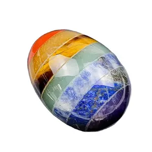 High Quality Seven Chakara Bonded Eggs Wholesale Natural Crystal Gemstone Agate Metaphysical Semi Precious Stones for Sale