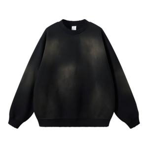 Sweat-shirt à col rond oversize pour homme de haute qualité, en coton molletonné, style streetwear décontracté, OEM - Product Image 1
