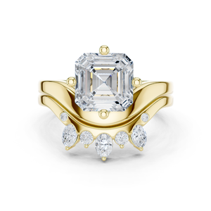 Anillo de Boda Moderno con Engaste de Diamantes, Elaborado en Oro Amarillo de 14k, Hermoso Anillo de Boda para Mujer con Diamantes Cultivados en Laboratorio con Corte Múltiple - Product Image 1