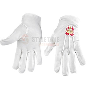 Elegantes Guantes Masónicos con Acabado Liso y Diseño Ligero para Reuniones de Logias, Ceremonias y Ocasiones Especiales - Product Image 3