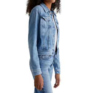 เสื้อแจ็คเก็ตยีนส์ผู้หญิงทรงหลวม สไตล์ชัคเก็ต ทรงปกติ ผ้าฟอก สำหรับฤดูร้อน ฤดูหนาว ฤดูใบไม้ร่วง ขายส่ง ผู้ผลิต รับผลิตแบบ OEM ODM - Product Image 3