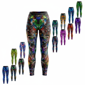 OEM ODM Custom High Strength Fitness Leggings Stretch Yoga Custom Made Design Workout Running Gym <b>Tights</b> Activewear Pants - Product Image 1