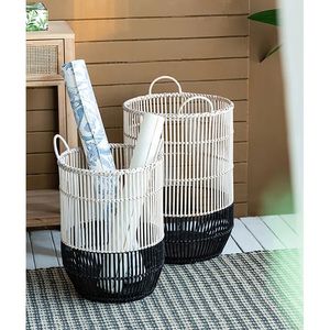 Cesta de Almacenamiento de Mimbre Tejida a Mano para Ropa Sucia, Baño, Dormitorio Infantil, Organizador de Mimbre Natural para Decoración del Hogar - Product Image 6