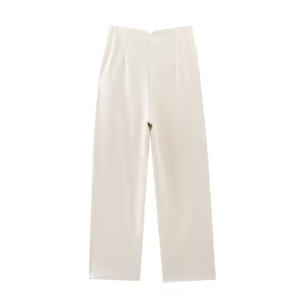 <b>Men's</b> Casual Autumn New Fashion Vintage Mid Anti-Wrinkle Breathable Back Zipper 100% Cotton <b>Trousers</b> Comfortable Straight <b>Wide</b> - Product Image 3