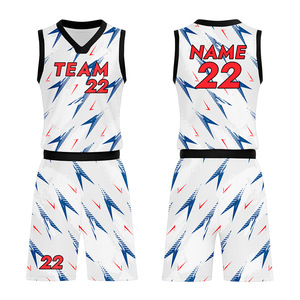 Conjunto de Uniforme de Baloncesto Sublimado, Unisex para Adultos, Transpirable, de Poliéster, Cuello en V, Sin Mangas, Corte Atlético - Product Image 4