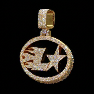 Colgante de Moissanita con Corte Princesa y Diseño de Estrella, Chapado en Plata de Ley 925, Joyería Hip Hop con Logotipo Personalizado - Product Image 4