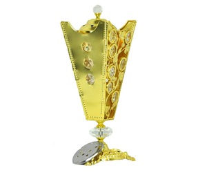Quemador de Incienso de Latón Dorado con Detalles de Cristal, Hecho a Mano, para Uso Religioso, para Todas las Estaciones - Product Image 5
