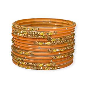 Envío Rápido, Elegantes Brazaletes Apilables de Cristal Chapados en Oro Amarillo con Detalles de Perlas para Bodas y Fiestas para Mujer - Product Image 2