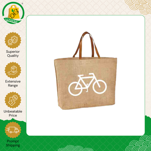 Bolsas de Compras de Yute con Diseño Geométrico Moderno y Asa de Cuero, Nueva Llegada de Fábrica, Alta Calidad - Product Image 2