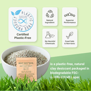 Meilleur déshydratant écologique en argile bentonite naturelle 66g PAC 100% pureté, absorbeur d'humidité, anti-moisissure, produits chimiques en papier - Product Image 3
