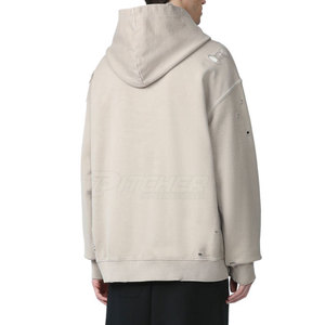 Stylish Everyday Distressed Hoodie For Men Casual Street Sweatshirt With Soft Cotton <b>Blend</b> - Product Image 6