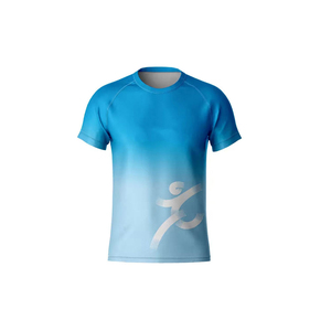 เสื้อยืดเจอร์ซีย์ฮิปฮอปแขนสั้นผู้ชาย สีน้ำเงิน แห้งเร็ว ระบายอากาศได้ดี กันยับ ทรงปกติ คอกลม ผ้าโพลีเอสเตอร์ทอแบบลำลอง - Product Image 6