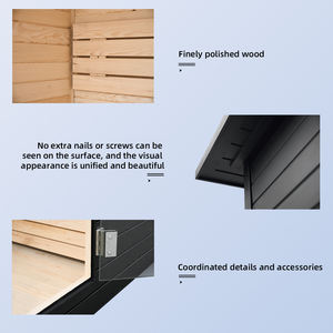 Sauna extérieur moderne et élégant en bois massif avec poêle Harvia 6 kW et <span class=keywords><strong>piscine</strong></span> froide personnalisable - Product Image 4