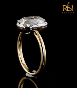 แหวนเพชรทรงคุชชั่นคัทจากโรงเพาะเลี้ยง รุ่นโอลด์ไมน์ ทองคำแท้ 9K 14K 18K สไตล์วินเทจ ขายส่งจากโรงงานโดยตรง รับผลิตแบบ OEM ODM เครื่องประดับ - Product Image 1